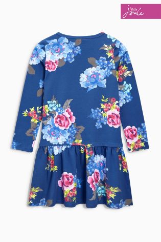 Little Joule Paula Navy Floral Dropped Waist Dress